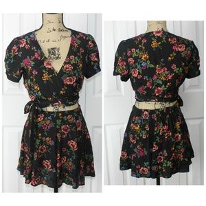 Forever 21 wrap crop top with matching skirt